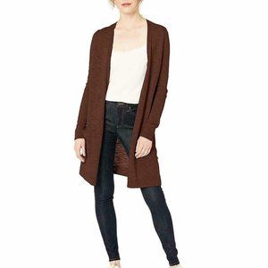 Daily Ritual Women's Lightweight Duster Cardigan Size S Burgundy